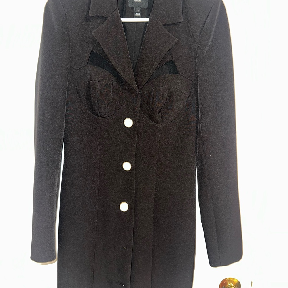 River Island Black Blazer with White Buttons